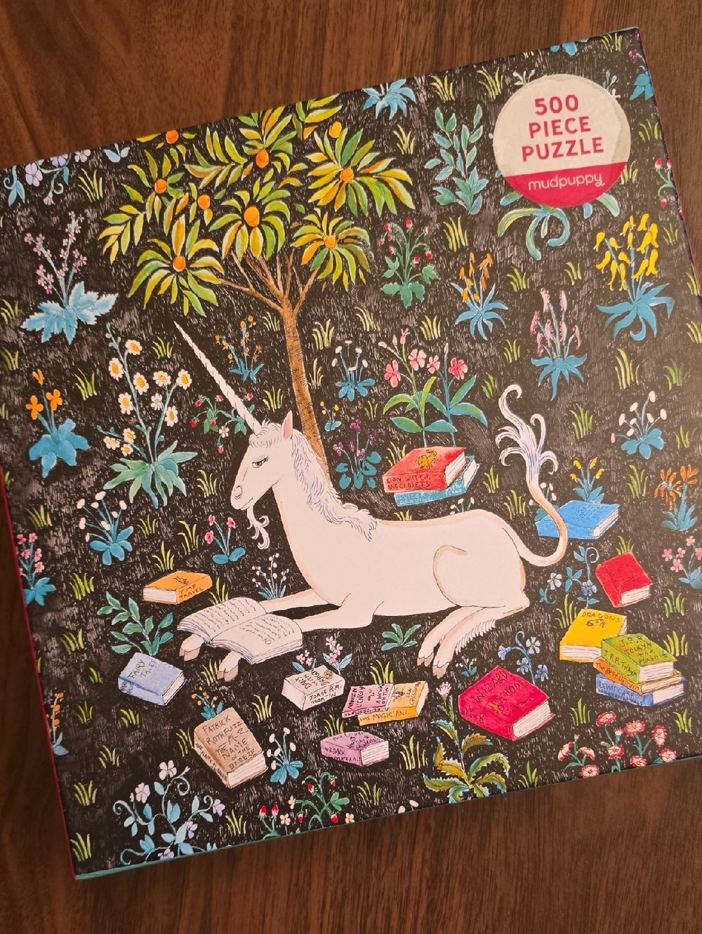 Mudpuppy Unicorn Reading 500-Piece Puzzle